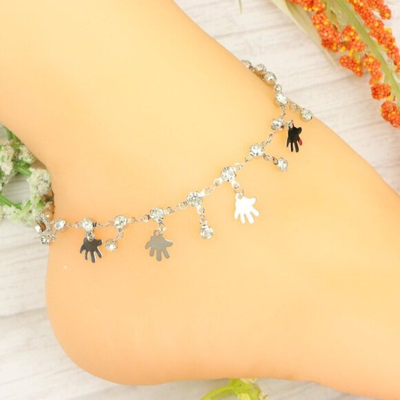 "Handmade Anklet – Elegant & Delicate Jewelry for Women | UNVRC1280 - Picture 4 of 10